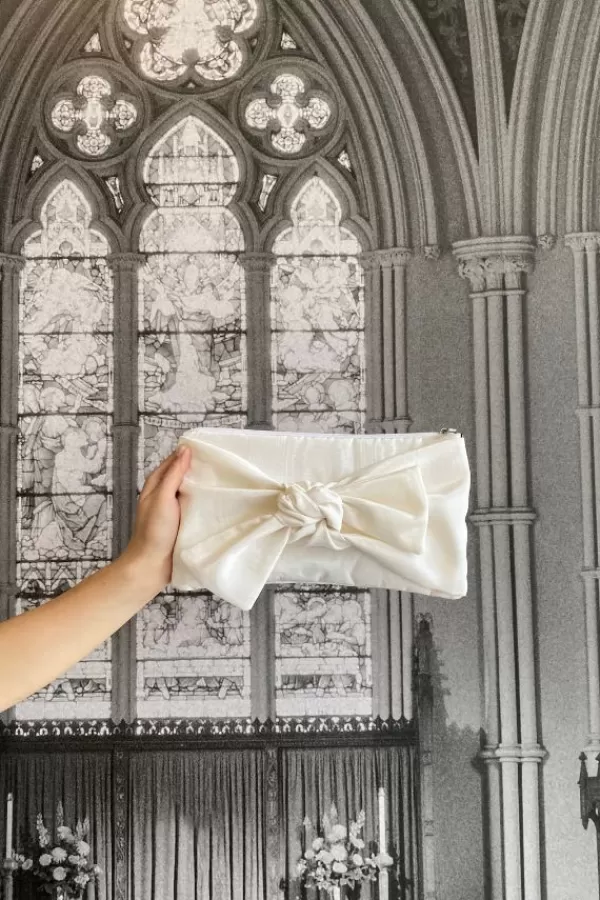 A Bronze Age Bow Clutch | Ivory Moire Best Sale