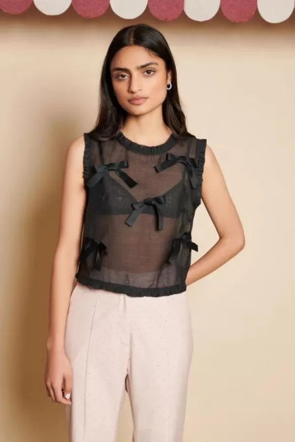 Sister Jane Butter Bow Ruffle Top | Coal Black Shop