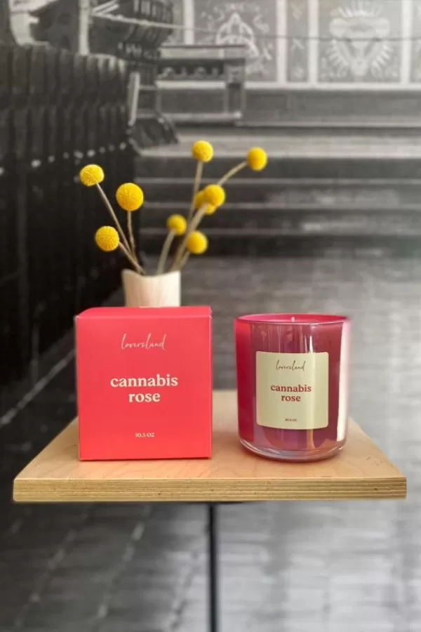 * Cannabis Rose Candle Cheap