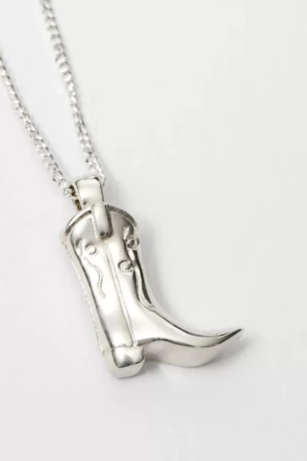 Wolf Circus Cowboy Boot Charm Necklace | Silver Best