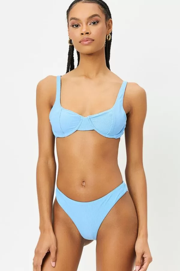 Frankies Dawson Ribbed Bikini Bottom Chambray Online