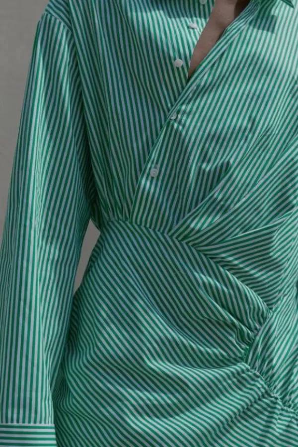 Birgitte Herskind Dorthea Dress | Green Stripe Flash Sale