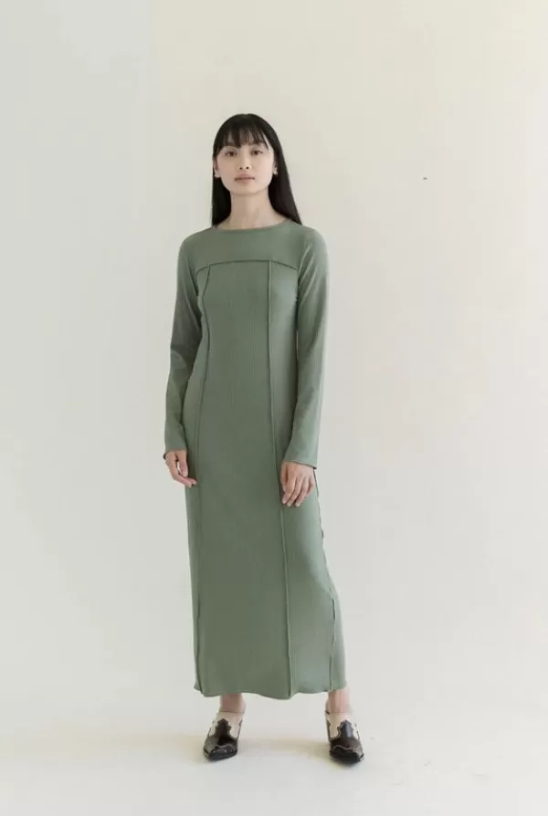 A Bronze Age Eliot Rib Dress | Matcha Rib Store