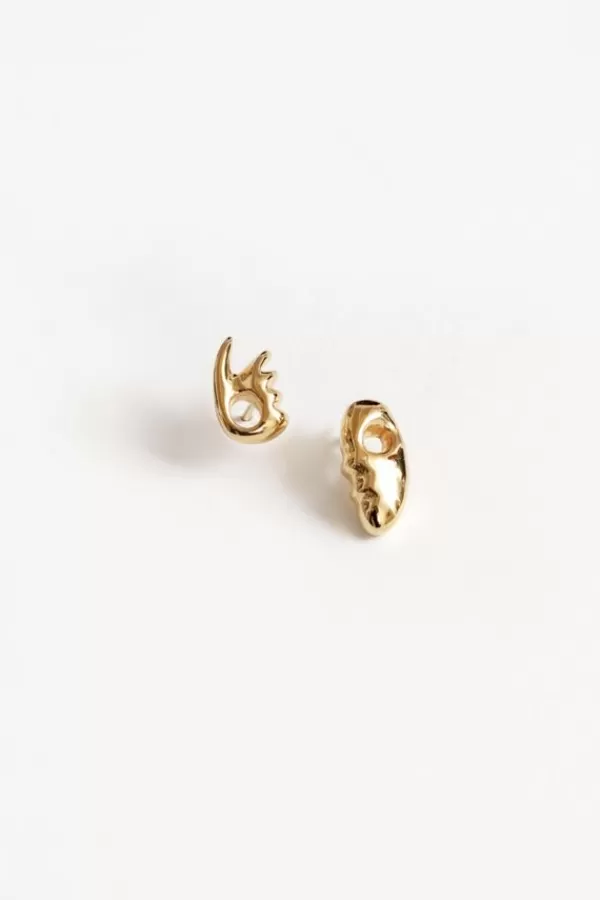 Wolf Circus Esther Face Stud Earrings Gold Online