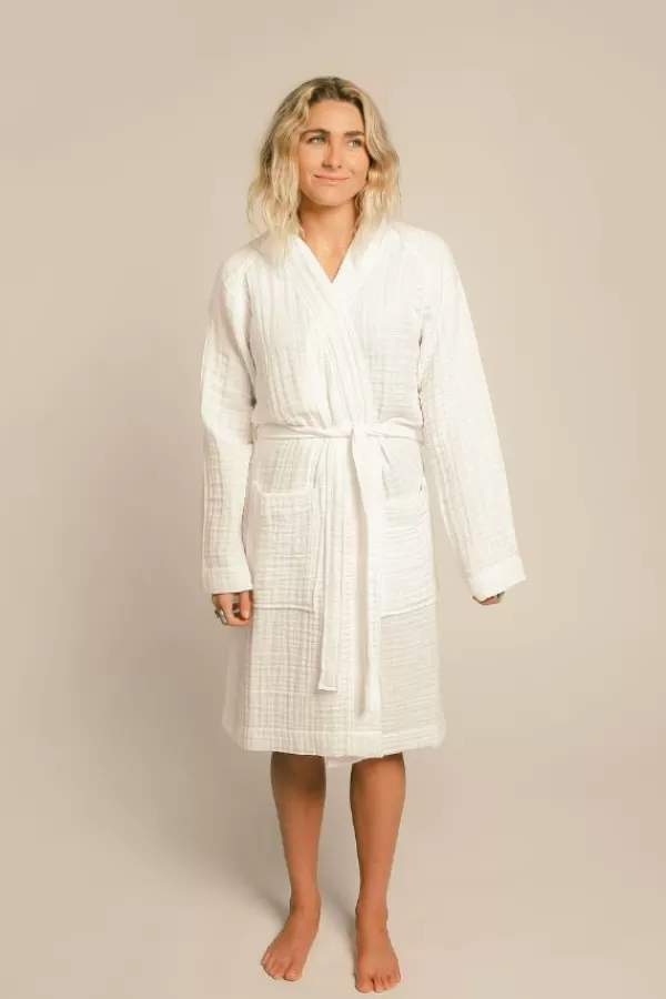 Happy Place Gauzy Robe | White New