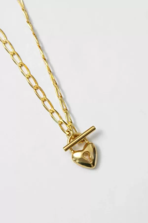 Wolf Circus Heart Toggle Necklace | Gold Cheap