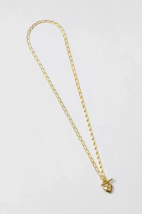 Wolf Circus Heart Toggle Necklace | Gold Cheap