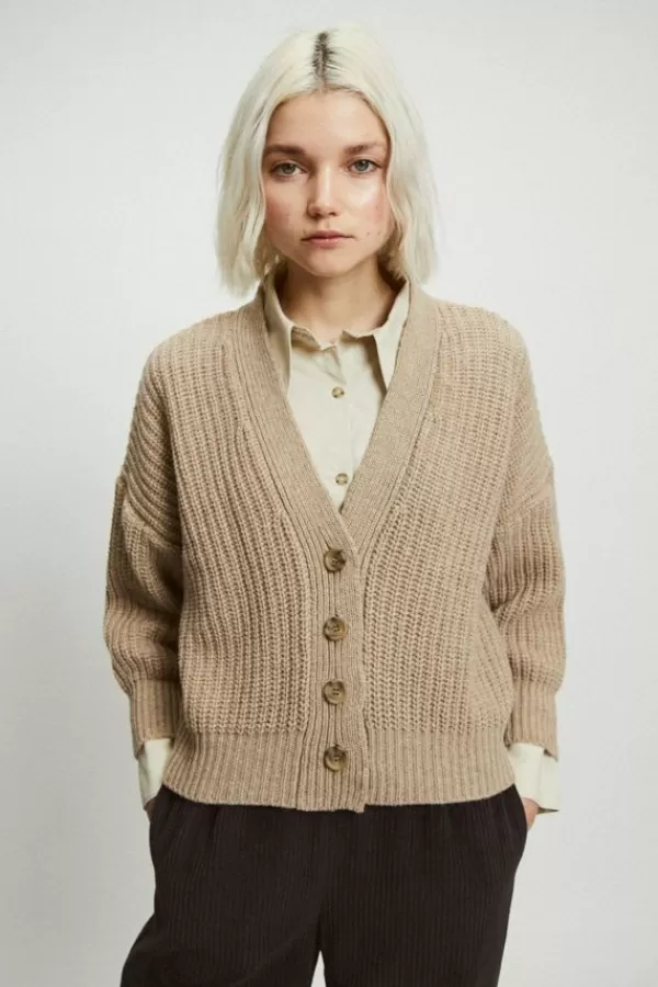 Rita Row Hole Cardigan | Beige Best