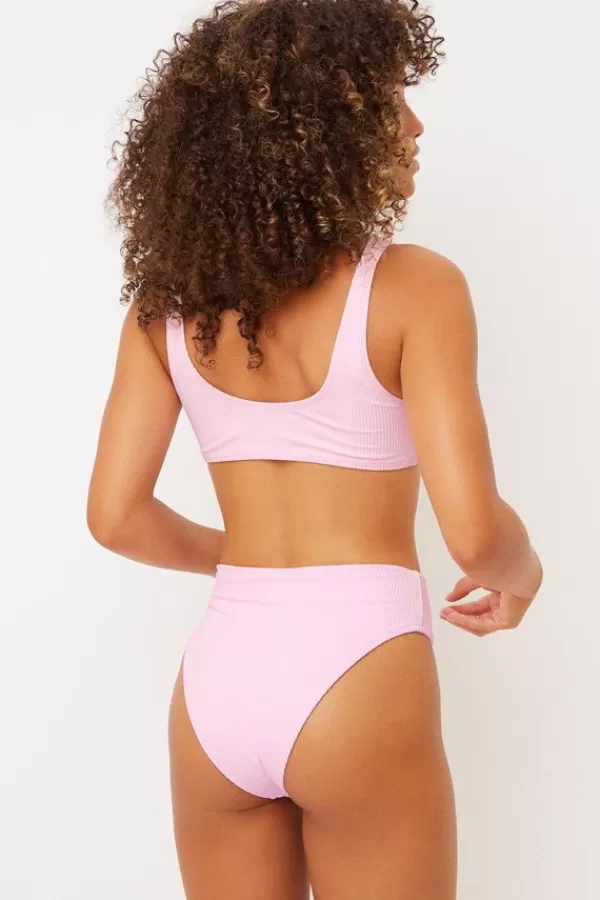 Frankies Jenna Ribbed Bikini Bottom Love Pink Best Sale