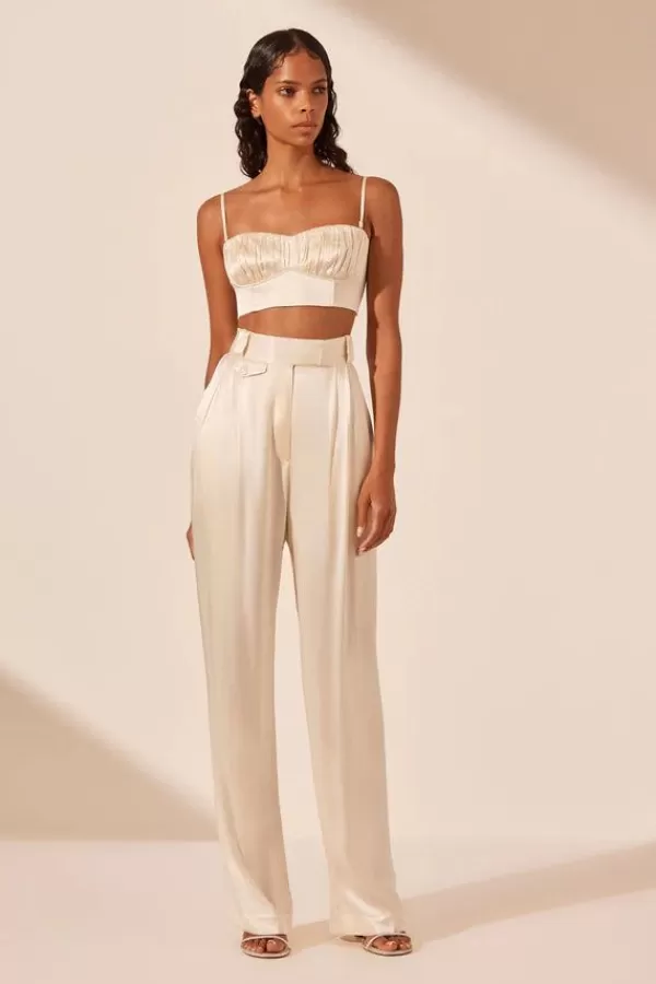 Shona Joy La Lune Corded Ruched Bralette | Cream Fashion