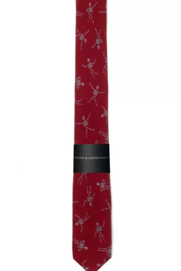 Pomp u0026 Ceremony Liberty Print Tie | Burgundy Skeletons Sale