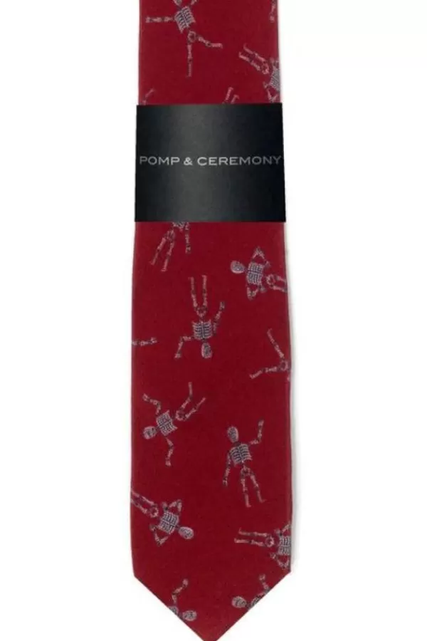 Pomp u0026 Ceremony Liberty Print Tie | Burgundy Skeletons Sale