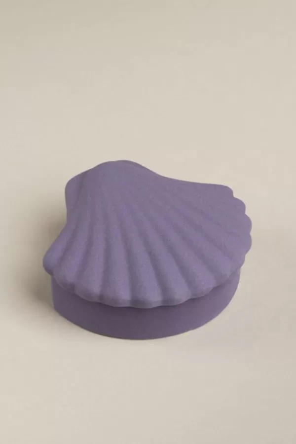 Los Objetos Decorativos Mauve Seashell Box New