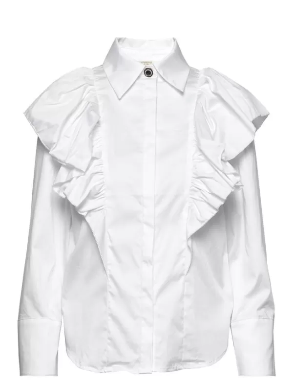 Notes du Nord Oakley Ruffle Shirt White Cheap