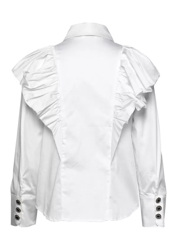 Notes du Nord Oakley Ruffle Shirt White Cheap