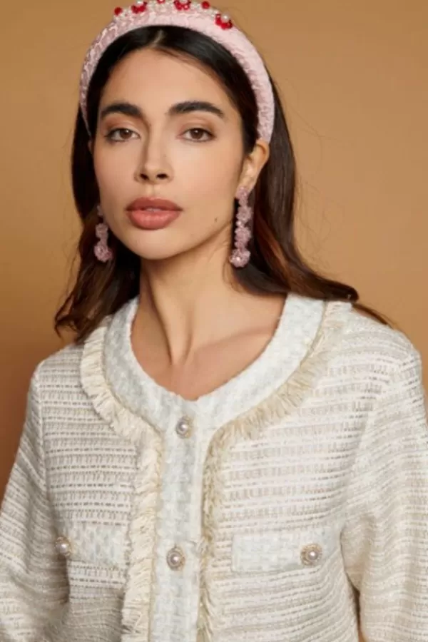 Sister Jane Pastures Jacquard Headband | Baby Pink Outlet