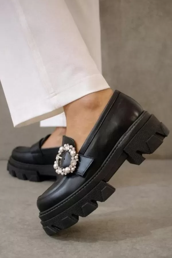 Alohas Trailblazer Crystal Loafers | Black Outlet