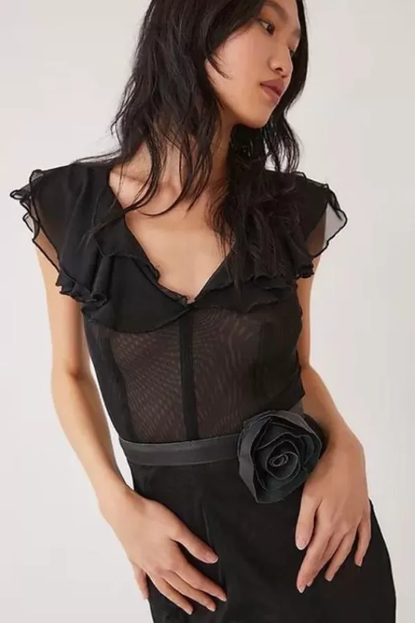 Tach Xia Ruffle Dress | Black Sale